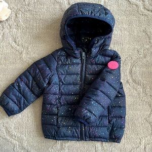 Baby Gap Down Winter Coat size 2T. Blue with iridescent rainbow specks.